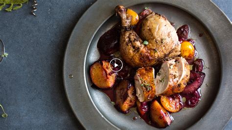 roast chicken with plums the new york times