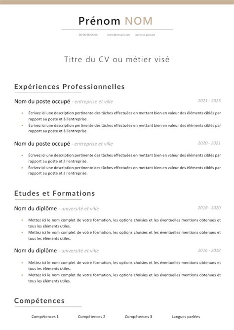 Free French Cv Template Printable Templates Vrogue Co