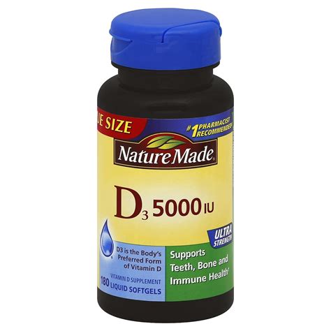 Nature Made Vitamin D3 5000 Iu180 Softgels Ebay