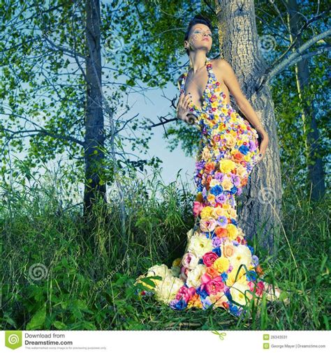 beautiful lady in dress of flowers dresses flower dresses floral fashion