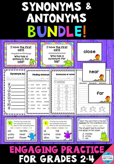 Synonyms and Antonyms Bundle | Synonyms and antonyms ...