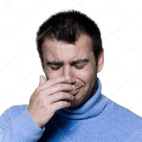 Man Portrait Crying Sad Depression — Stock Photo