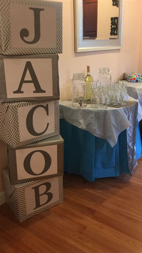 Some may relish sharing in every aspect of the pregnancy, while others may be uncomfortable with the idea. Baby shower name blocks … | Baby boy christening, Baby boy ...