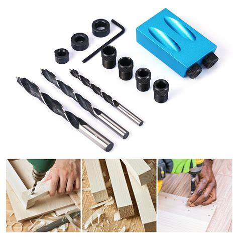 Diy Pocket Hole Jig Kit 850 Easy Drill System Woodworking Screw Drill