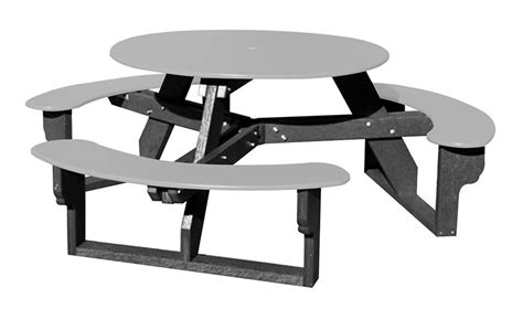 Deluxe Round Picnic Table American Recycled Plastic Quality Outdoor Furniture And Site Amenities