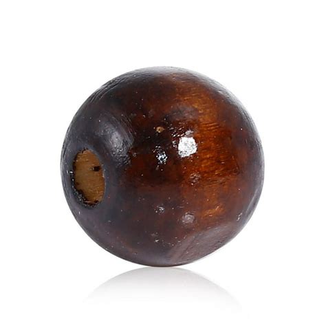 200 Brown Stained Round Wood Beads 20mm With 52mm Hole