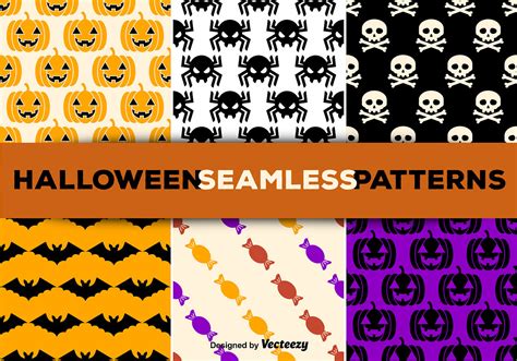halloween seamless patterns   vector art