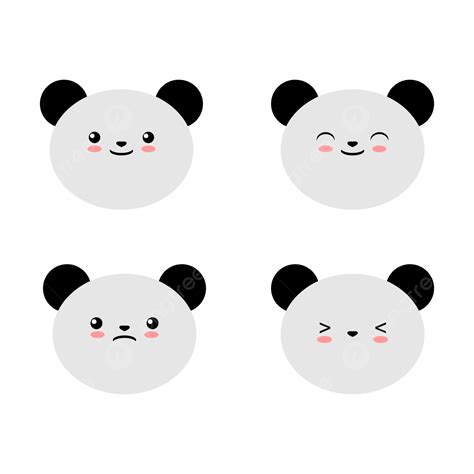 Kawaii Panda Vector Png Images Kawaii Sticker Set Of Panda Face
