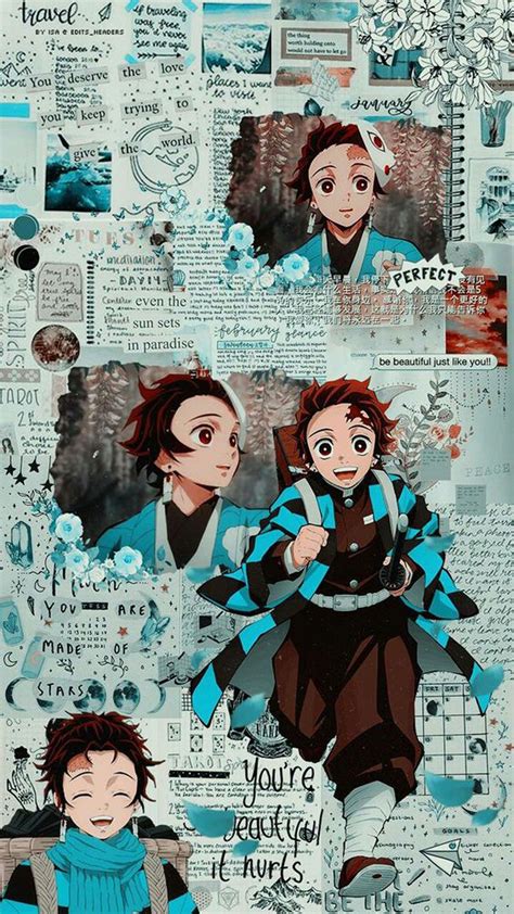 Demon Slayer Kamado Tanjiro Aesthetic Collage Wallpaper Cool Anime