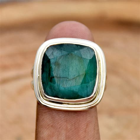 Indian Emerald Ring 925 Sterling Silver Ring Handmade Ring Etsy