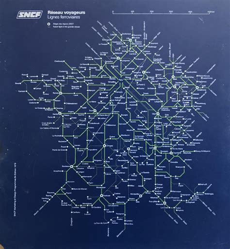 French Railway Network In 1976 Map Railway French