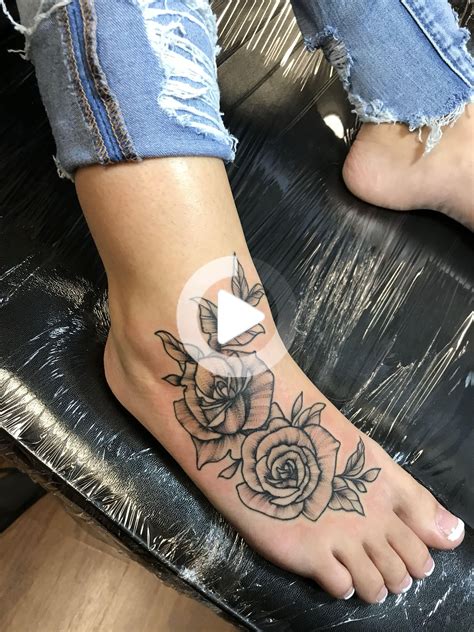 Foot Tattoo In 2020 Foot Tattoo Rose Tattoos For Women Foot Tattoos