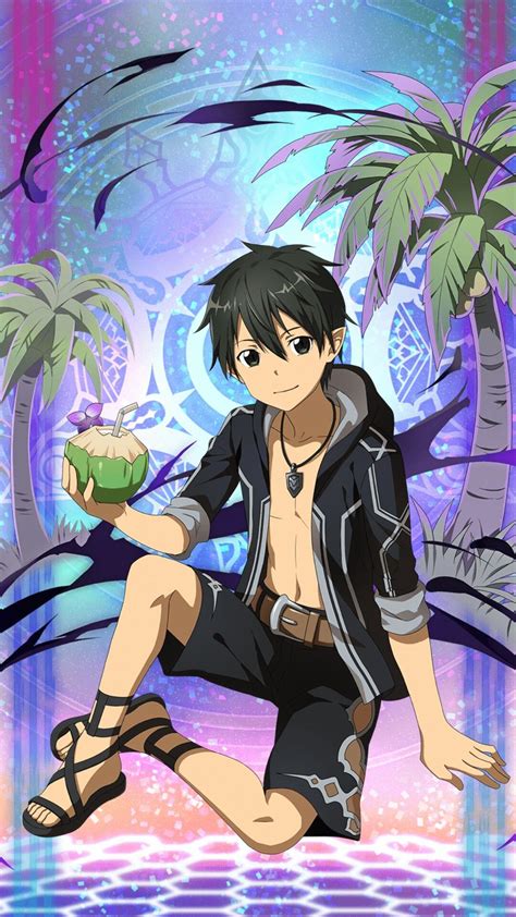 Tropical Beach Boy Kirito Sword Art Online Wallpaper Sword Art