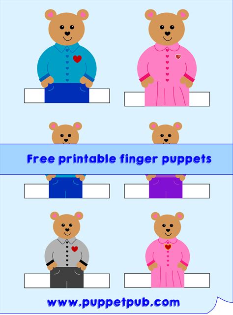 Bear Heart Finger Puppets Puppetpub