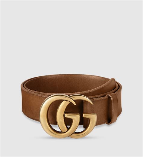 Gucci Leather Belt With Double G Buckle In Metallic Lyst