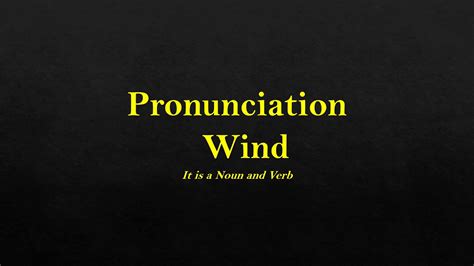 Wind Pronunciation Youtube