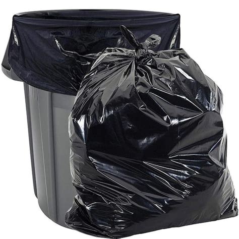 Aluf Plastics 55 60 Gallon 27 Mil Black Trash Bags 38 X 58 Pack