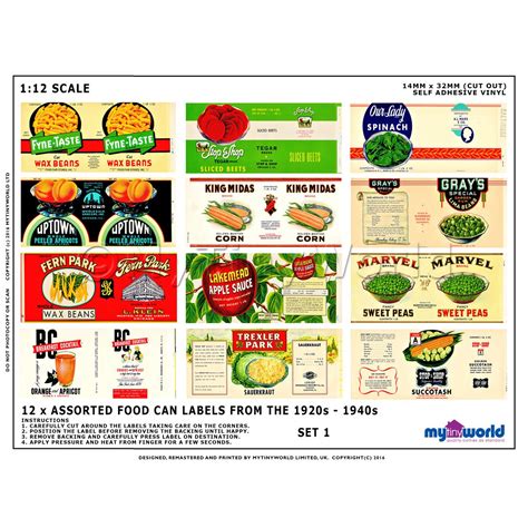 Set Of 13 Miniature Food Labels 1920s 1940s Ebay