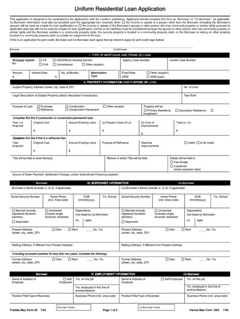 1003 Form Pdf Fillable Printable Forms Free Online