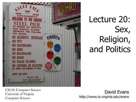 Lecture 20 Sex Religion And Politics