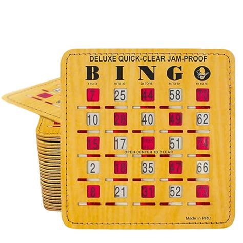 Mr Chips Jam Proof Easy Read Quick Clear Deluxe Fingertip Slide Bingo Cards With Sliding Windows