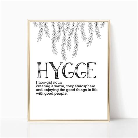 Hygge Definition Art Printable Hygge Poster Hygge Wall Art Etsy