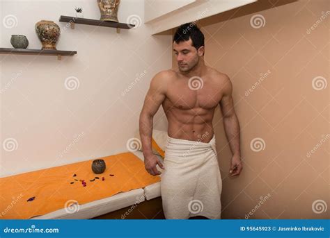 Portrait Of A Fit Man In Massage Room Stock Image Image Of Luxury Cheerful 95645923