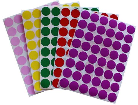 Color Coding Round Dot Stickers 34 Diameter 5 Colors Combination 480