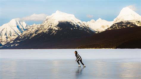 Ice Skating On A Frozen Alpine Lake Youtube