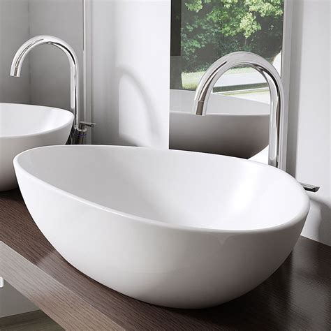Durovin Luxury Oval Bathroom Ceramic Countertop Wash Basin Sink Washing