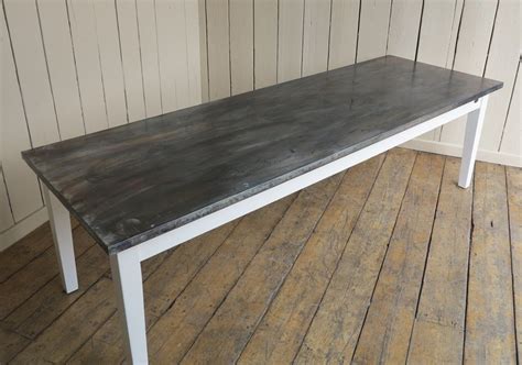 Browse a large selection of kitchen and dining room tables, including wood, metal, plastic and glass dining table ideas in round, oval and rectangular designs. Large Antiqued Zinc Kitchen Table With Square Corners