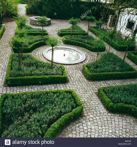 Download This Stock Image Aerial View Of Formal Knot Garden With Box