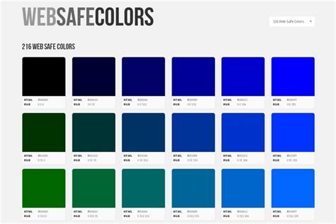 Web Safe Colors Reference Guide For Web Designers Web Resources