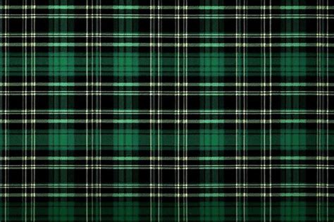 Premium Ai Image Green And Black Plaid Fabric With A White Background