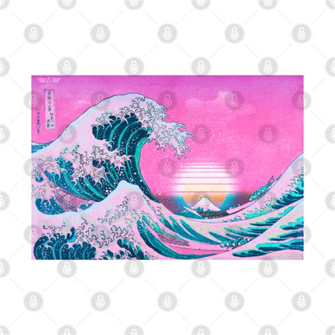 Vaporwave Great Wave Off Kanagawa Aesthetic Sunset Vaporwave