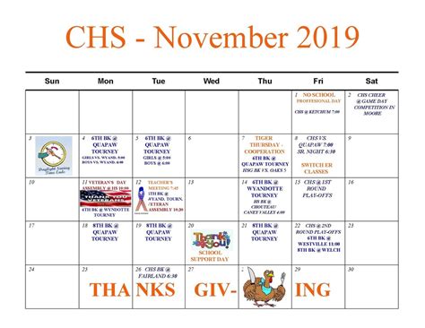 Cms Calendar For November 2019 Commerce Public Schools