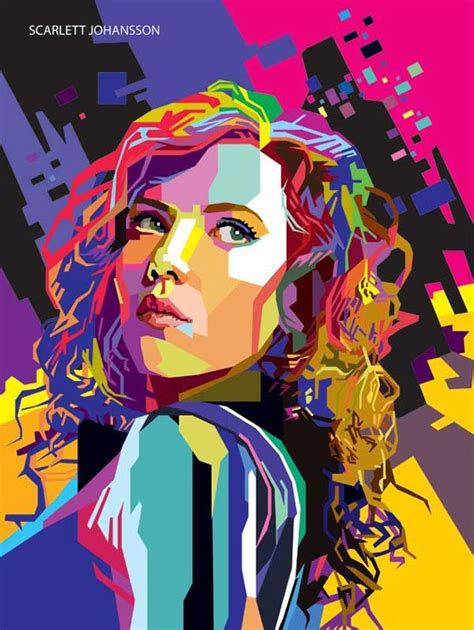 Scarlett Johansson Wpap Art Digital Portrait Art Pop Art Portraits