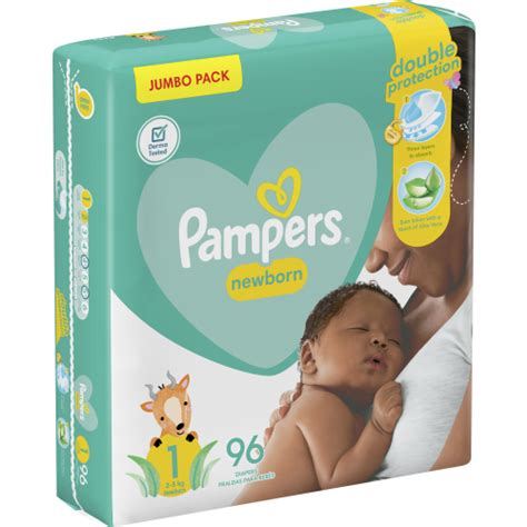 Pampers New Baby Dry Nappies Jumbo Pack Size 1 96s Clicks