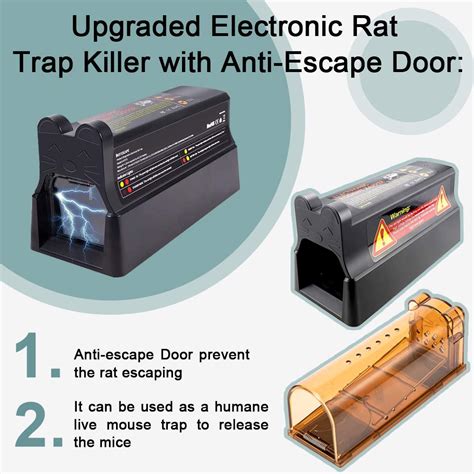 Upwinning Upgraded Electric Rat Traps That Kill Instantly Extra Large 7000v Shock Rat Killer