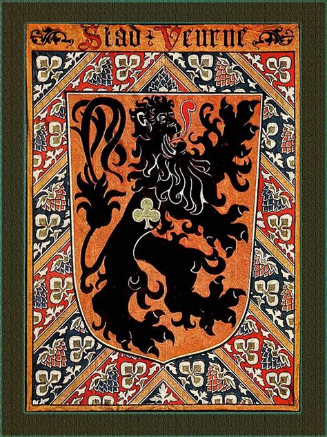city of veurne belgium medieval coat of arms beach sheet by serge averbukh pixels