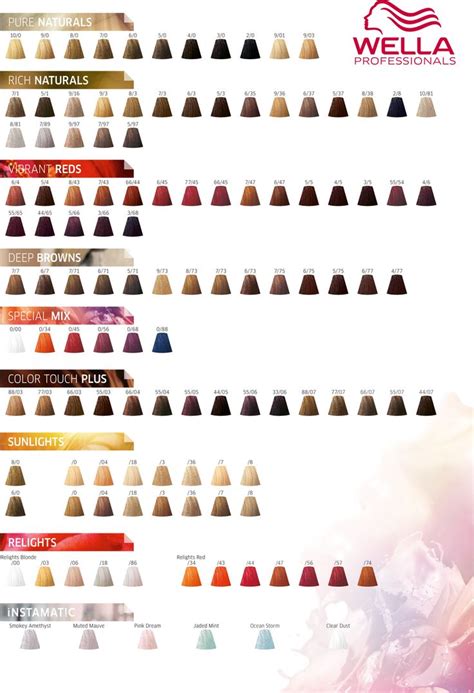Wella Professionals Color Touch Color Chart Wella Hair Color Chart Wella Hair Color