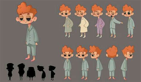 An Animation Character Set With Various Poses And Expressions For Each Character Including The Head