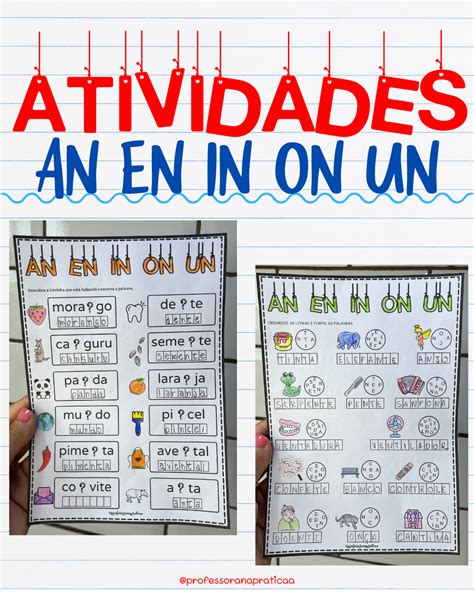 Atividades Com An En In On Un 3 Ano