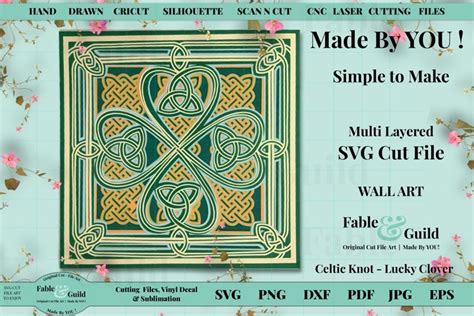 Download 3D Celtic Knot Shamrock Lucky Clover Layered SVG Cut File (1049004) | Cut Files | Design Bundles