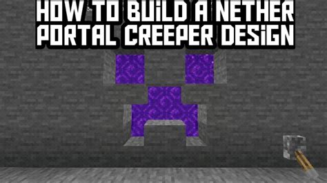 How To Build A Nether Portal Creeper Design In Minecraft Youtube