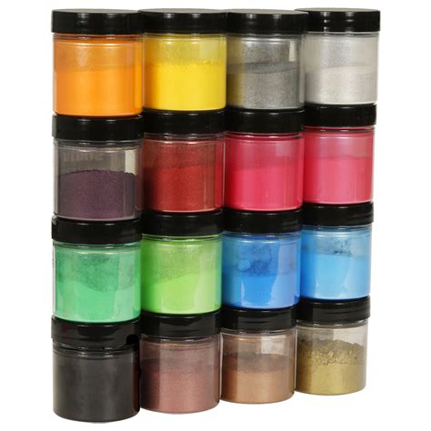 Set Of 16 Metallic Effect Pigment Powders For Epoxy Resin Glasscast