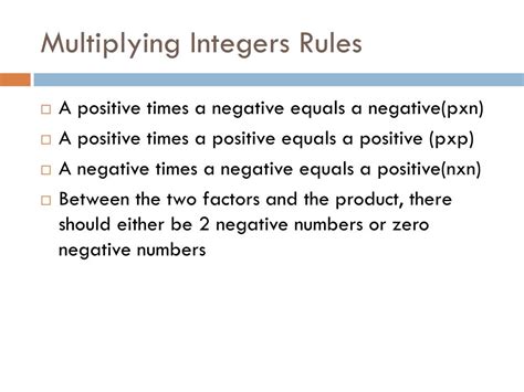 Ppt Multiplying Integers Powerpoint Presentation Free Download Id