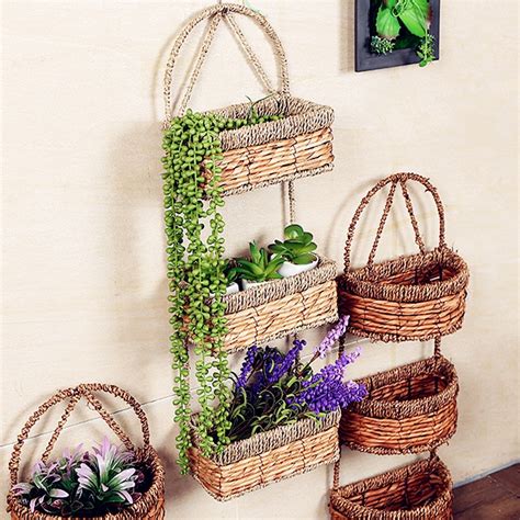 Bigger baskets are perfect for storing hair. Hanging basket green plant pot Multilayer carrying basket ...