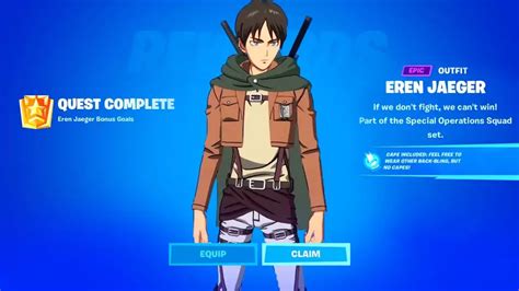 Fortnite Eren Jaeger Quests How To Unlock Skin And Other Rewards Ginx