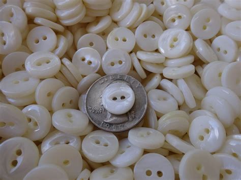 10mm Real Pearl White Carved Vintage Fisheye Mop Buttons 2 Hole Sew On